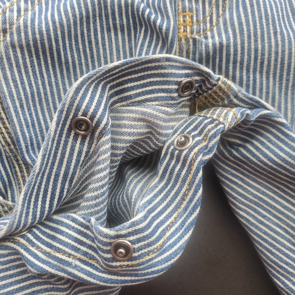 OshKosh B'Gosh Hickory Striped Pant Overalls Dungarees Sz 12M - Picture 6 of 9